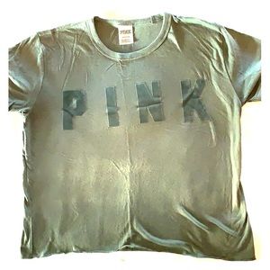 PINK. Raw cut bottom short sleeve